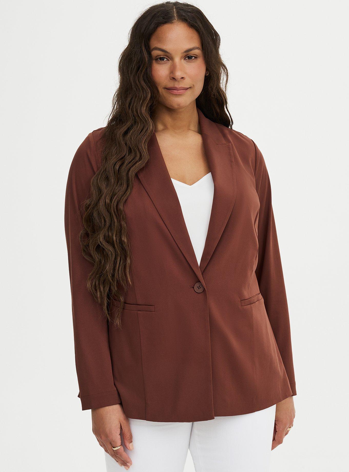 Modern Challis Blazer, CAPPUCCINO, alternate