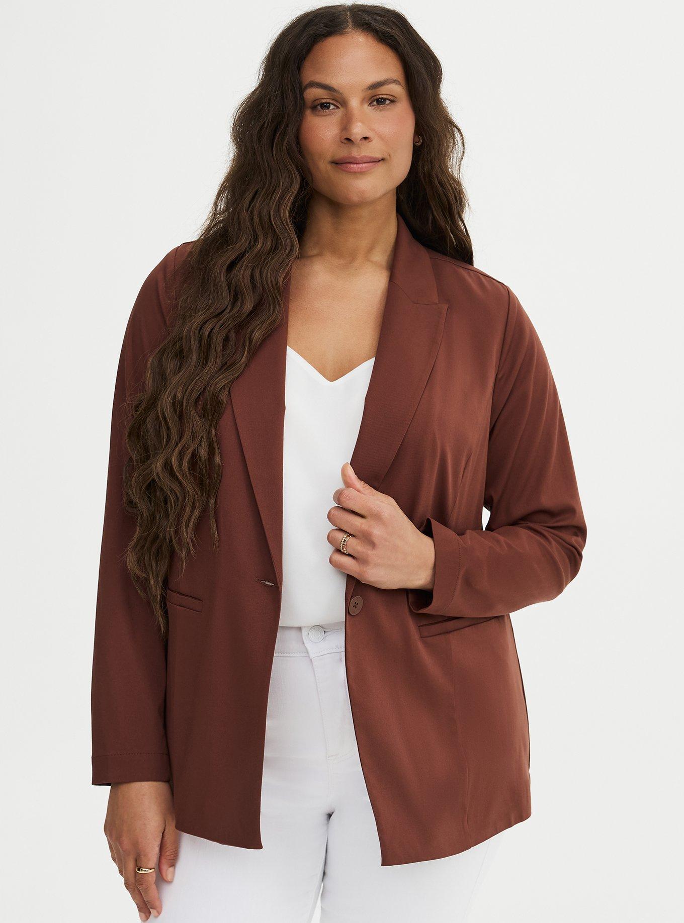 Modern Challis Blazer, CAPPUCCINO, hi-res