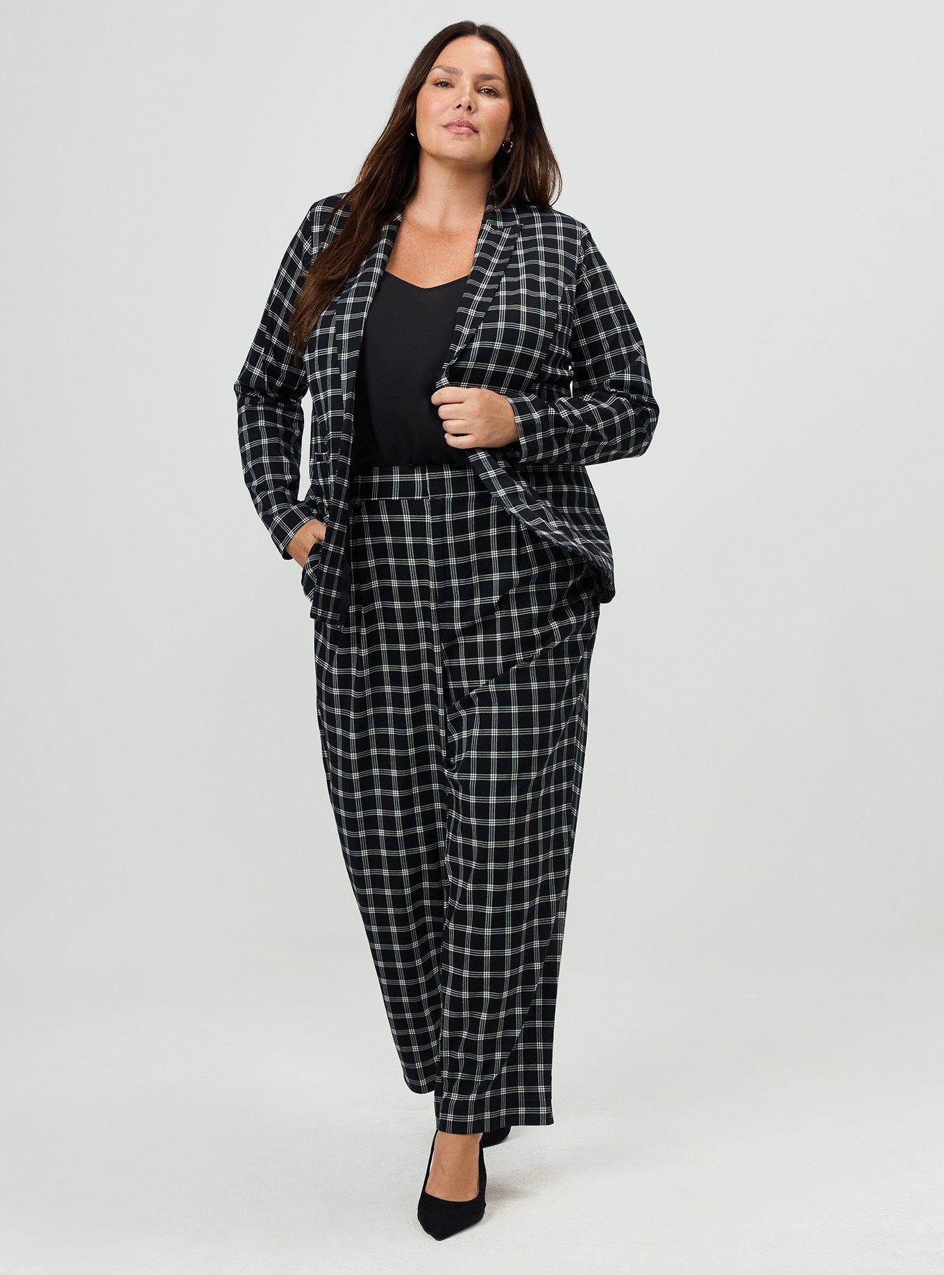 Modern Challis Blazer, ISLA PLAID DEEP BLACK, alternate