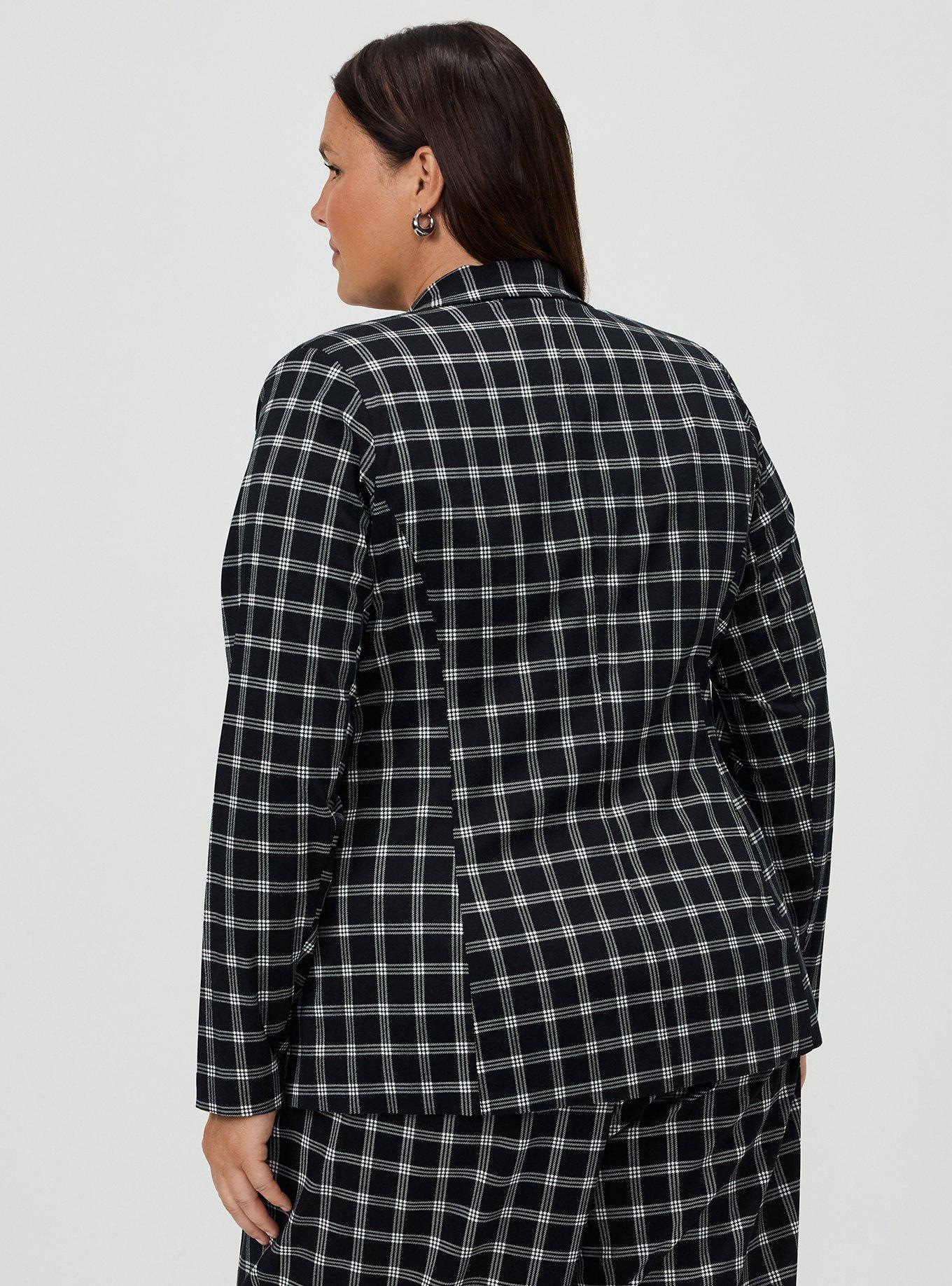 Modern Challis Blazer, ISLA PLAID DEEP BLACK, alternate