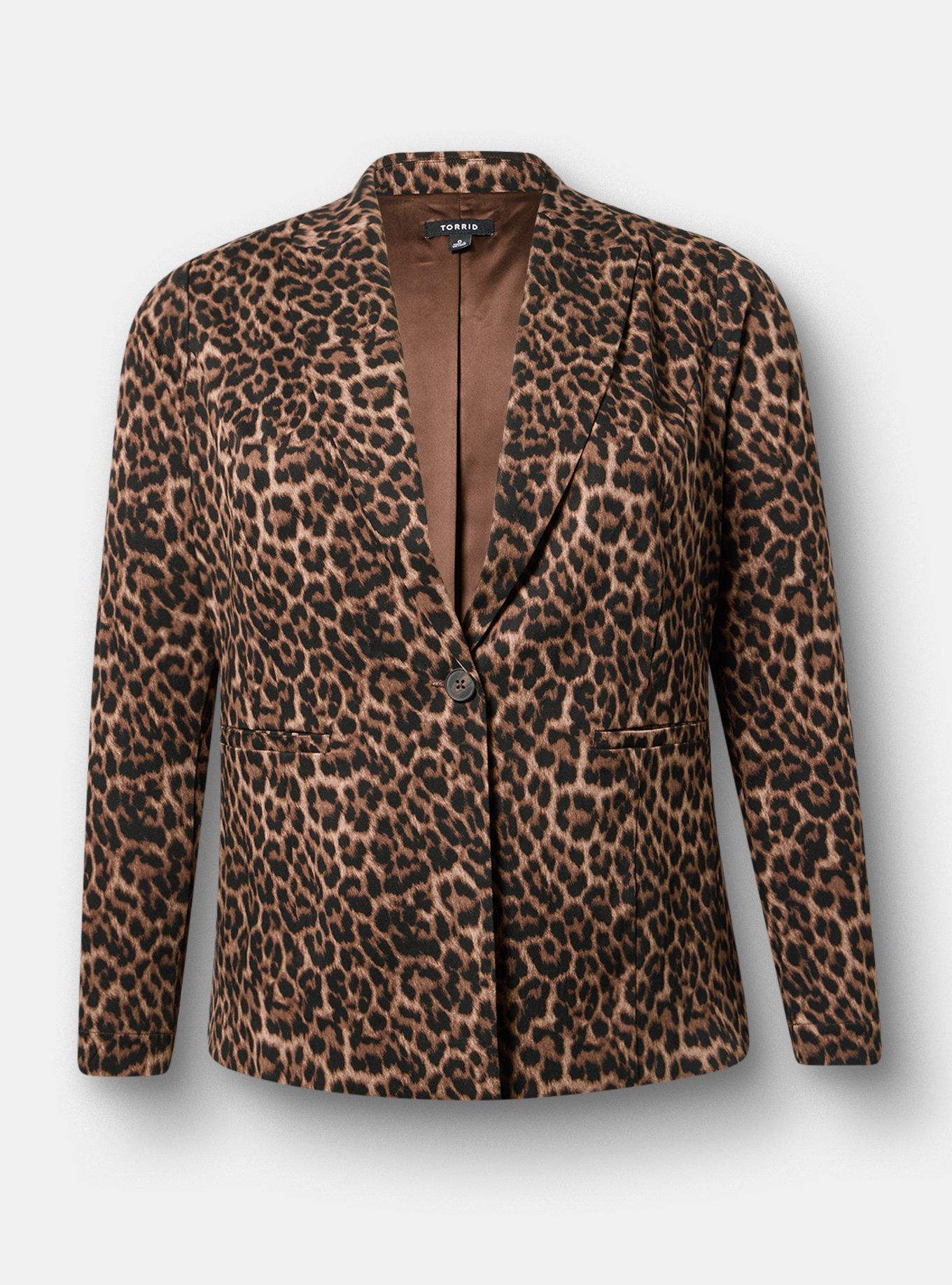 Modern Challis Blazer, ON THE PROWL LEOPARD BROWN, hi-res