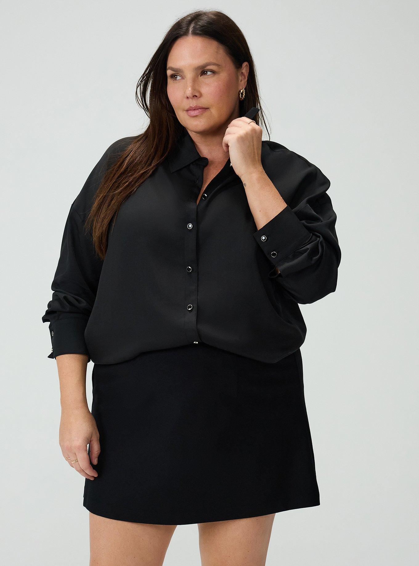 Studio Relaxed Fit Button Up Shirt, DEEP BLACK, alternate