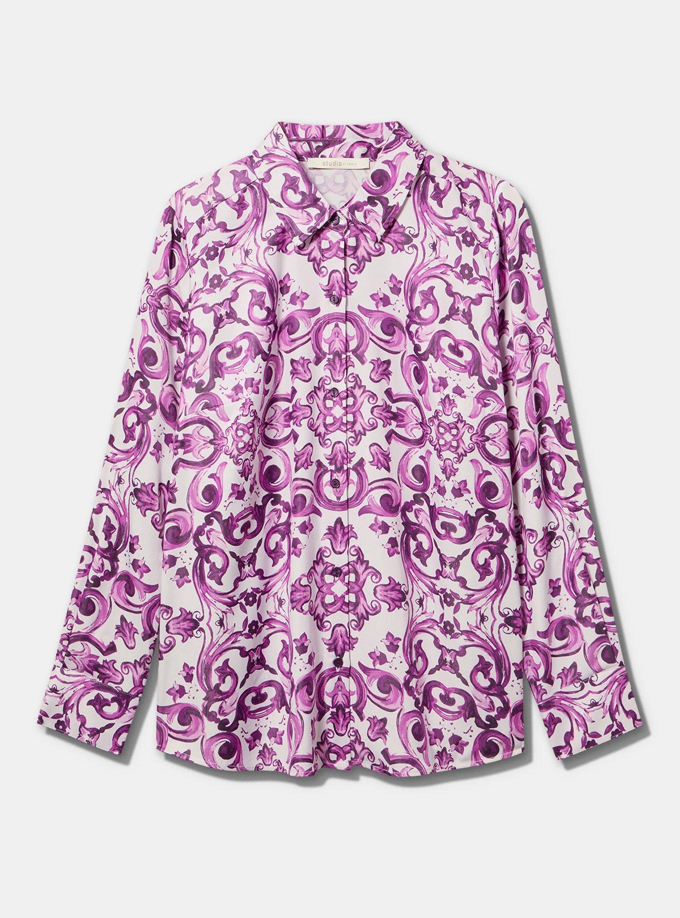 Studio Luxe Classic Shirt, GOTHIC TILE PURPLE, flat