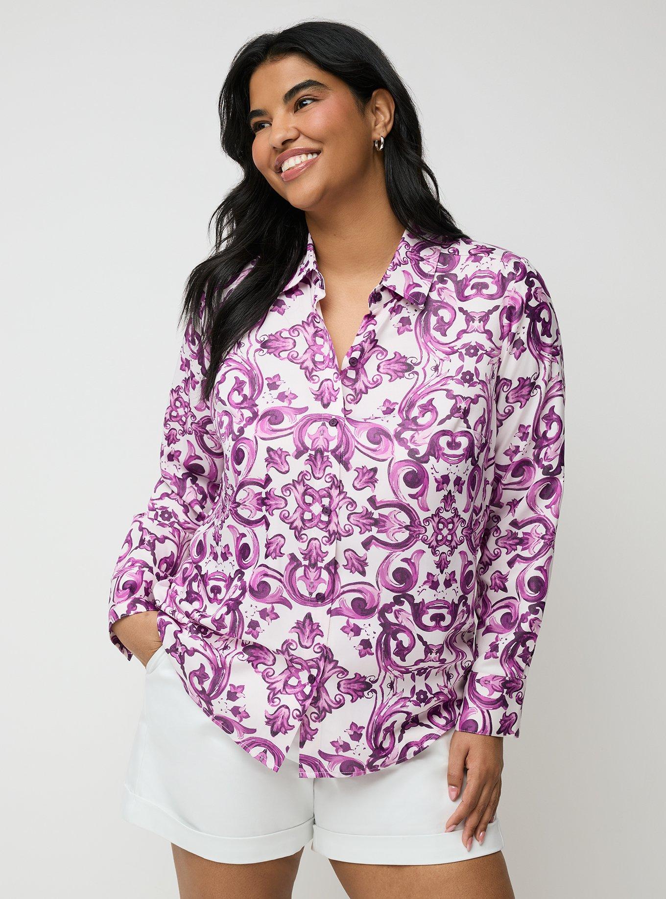 Studio Luxe Classic Shirt, GOTHIC TILE PURPLE, hi-res