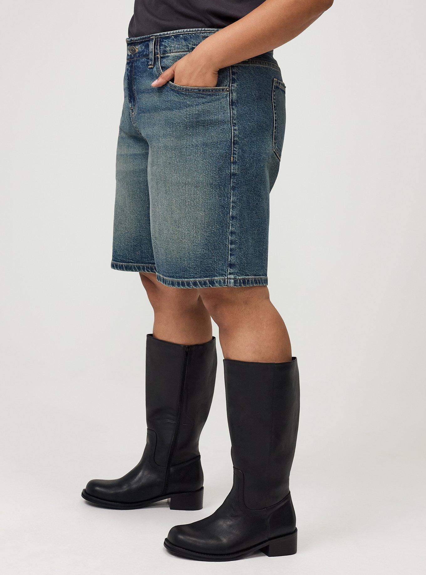 Plus Size - Baggy Denim Jort - Torrid