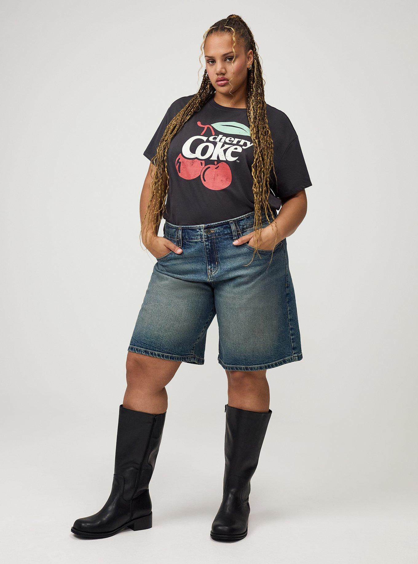 Plus Size - Baggy Denim Jort - Torrid