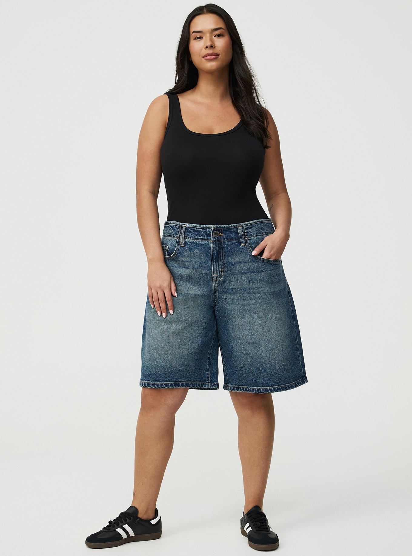 Baggy Denim Jort, RUSTY NAIL, hi-res