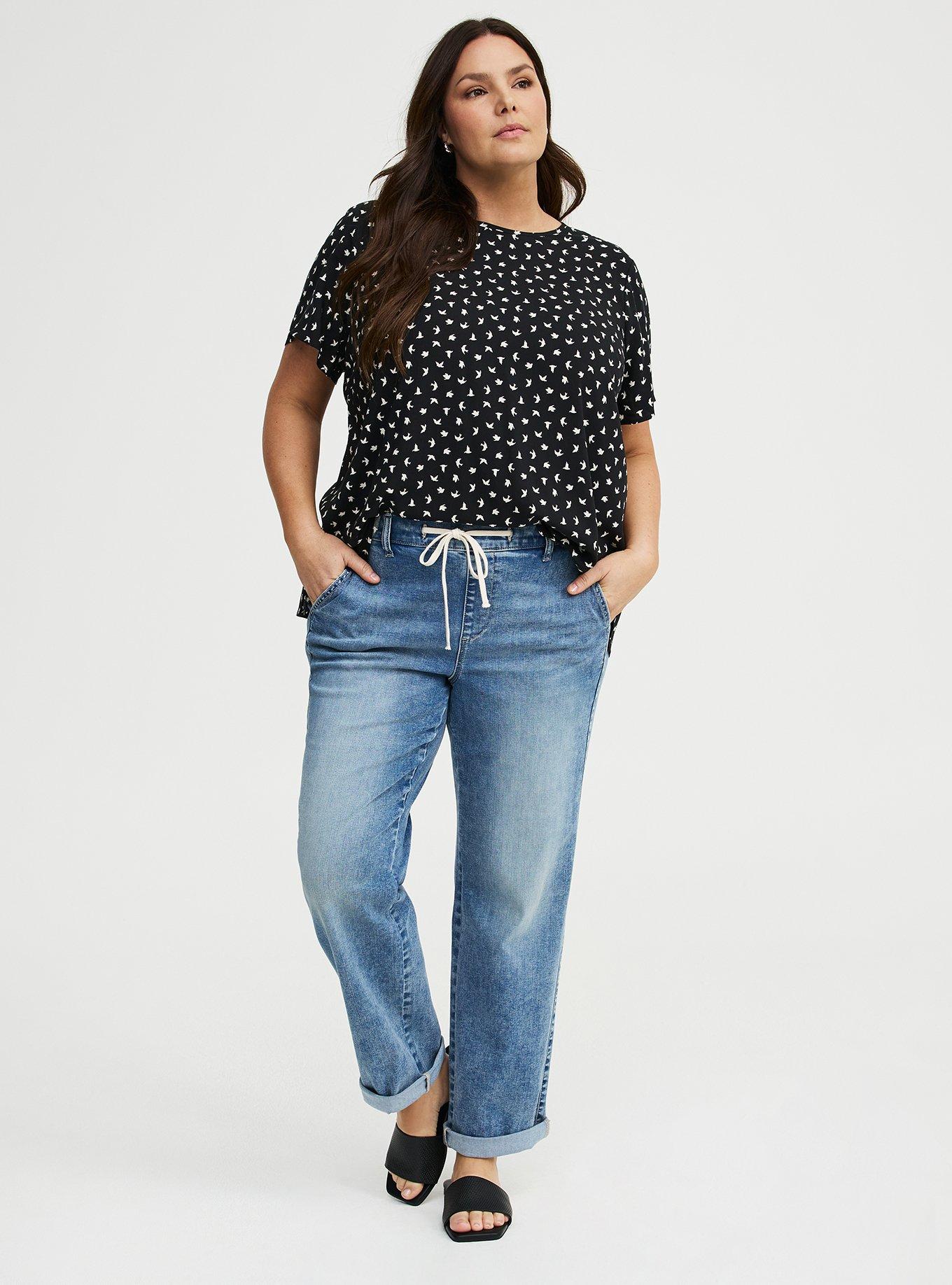 Abbey Challis Top, FLY BIRDS DEEP BLACK, alternate