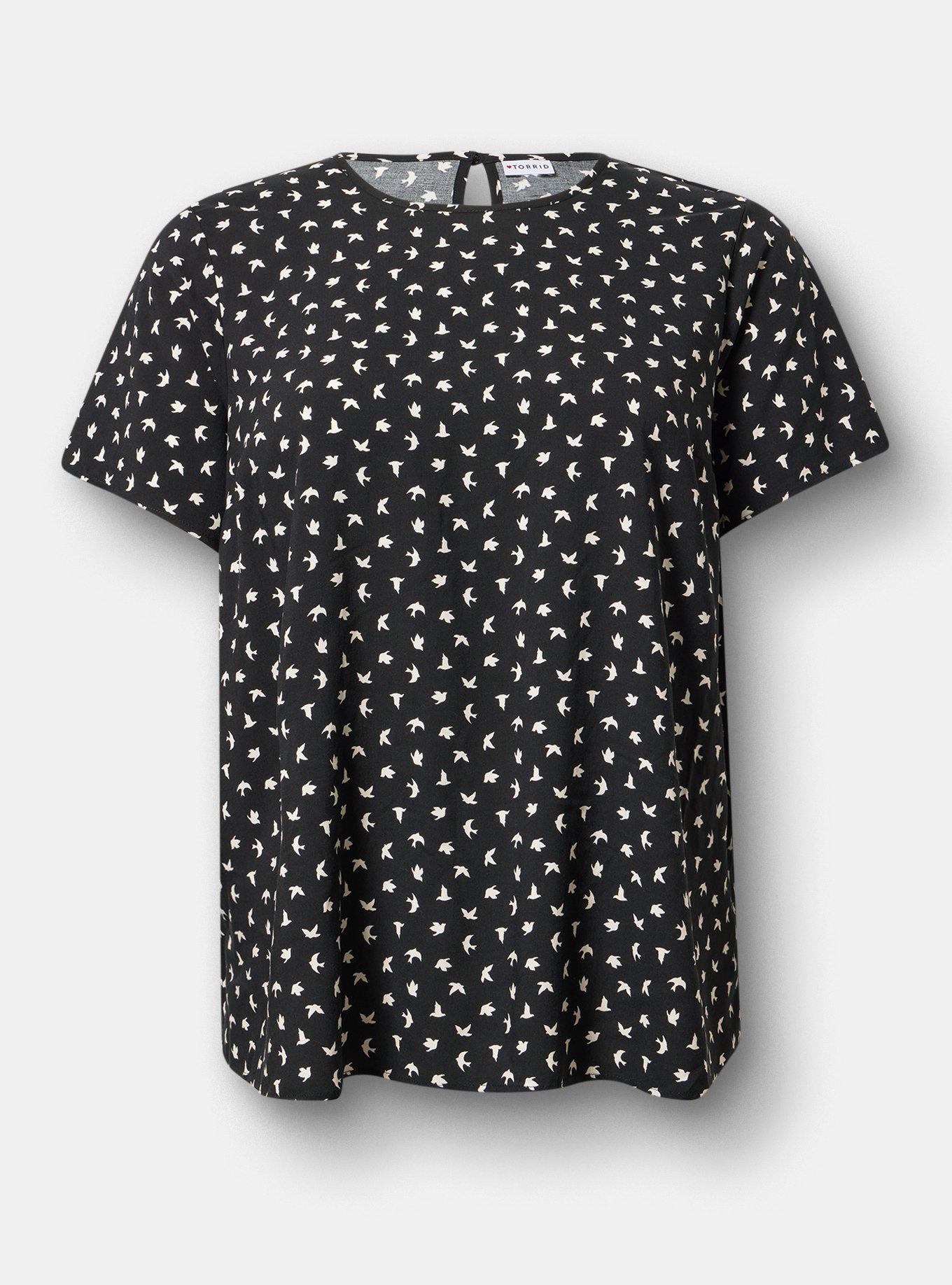 Abbey Challis Top, FLY BIRDS DEEP BLACK, hi-res