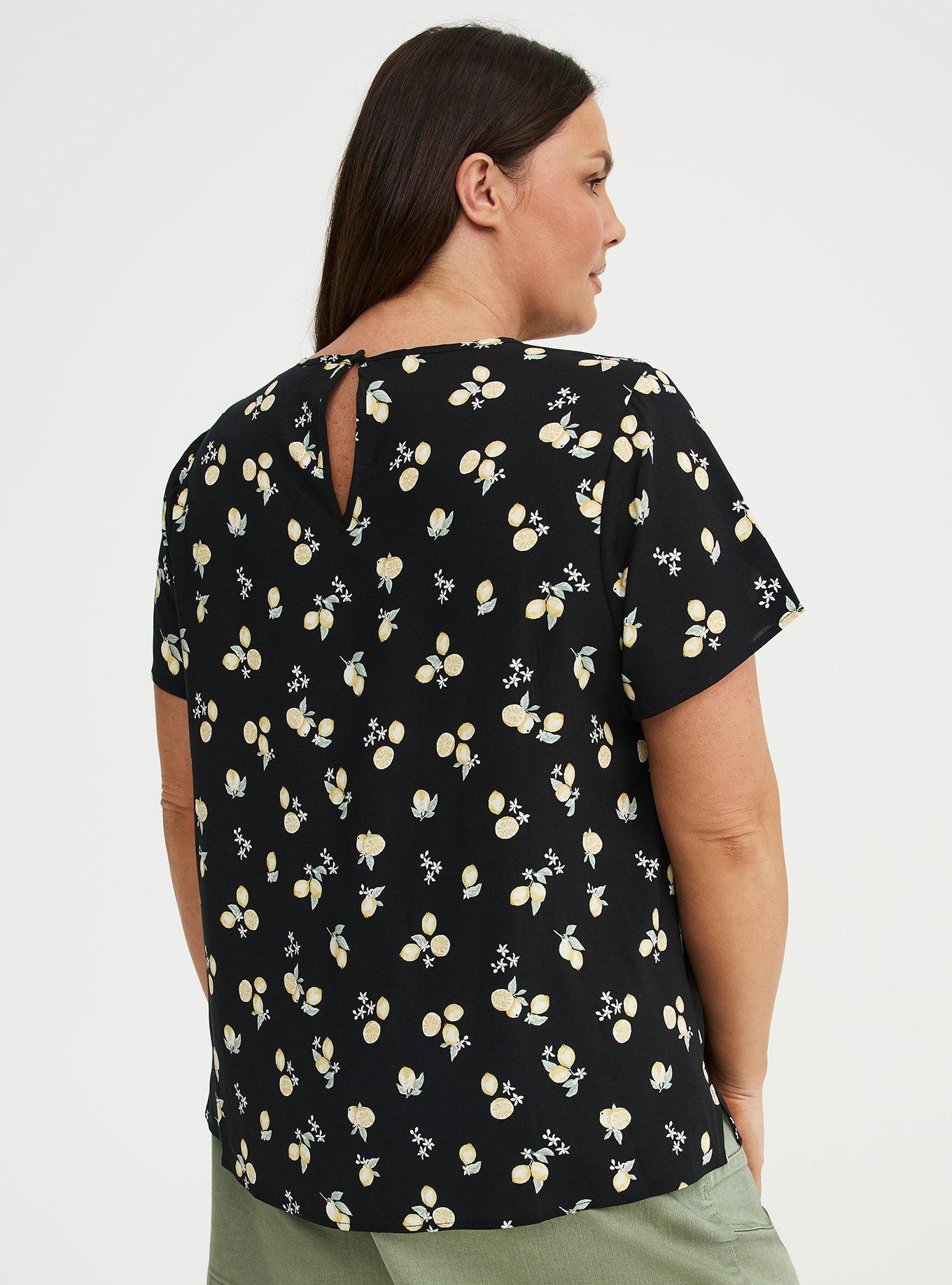 Abbey Challis Top, LOTTA LEMONS BLACK, alternate