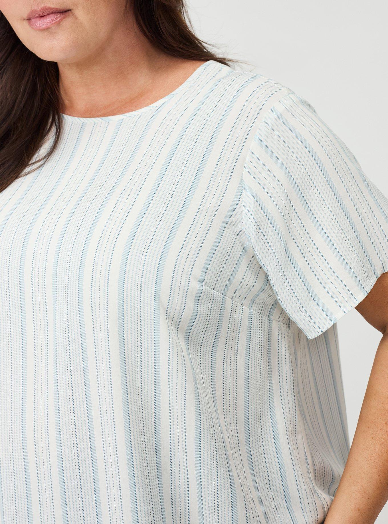 Abbey Challis Top, HEATHER STRIPE BLUE, alternate