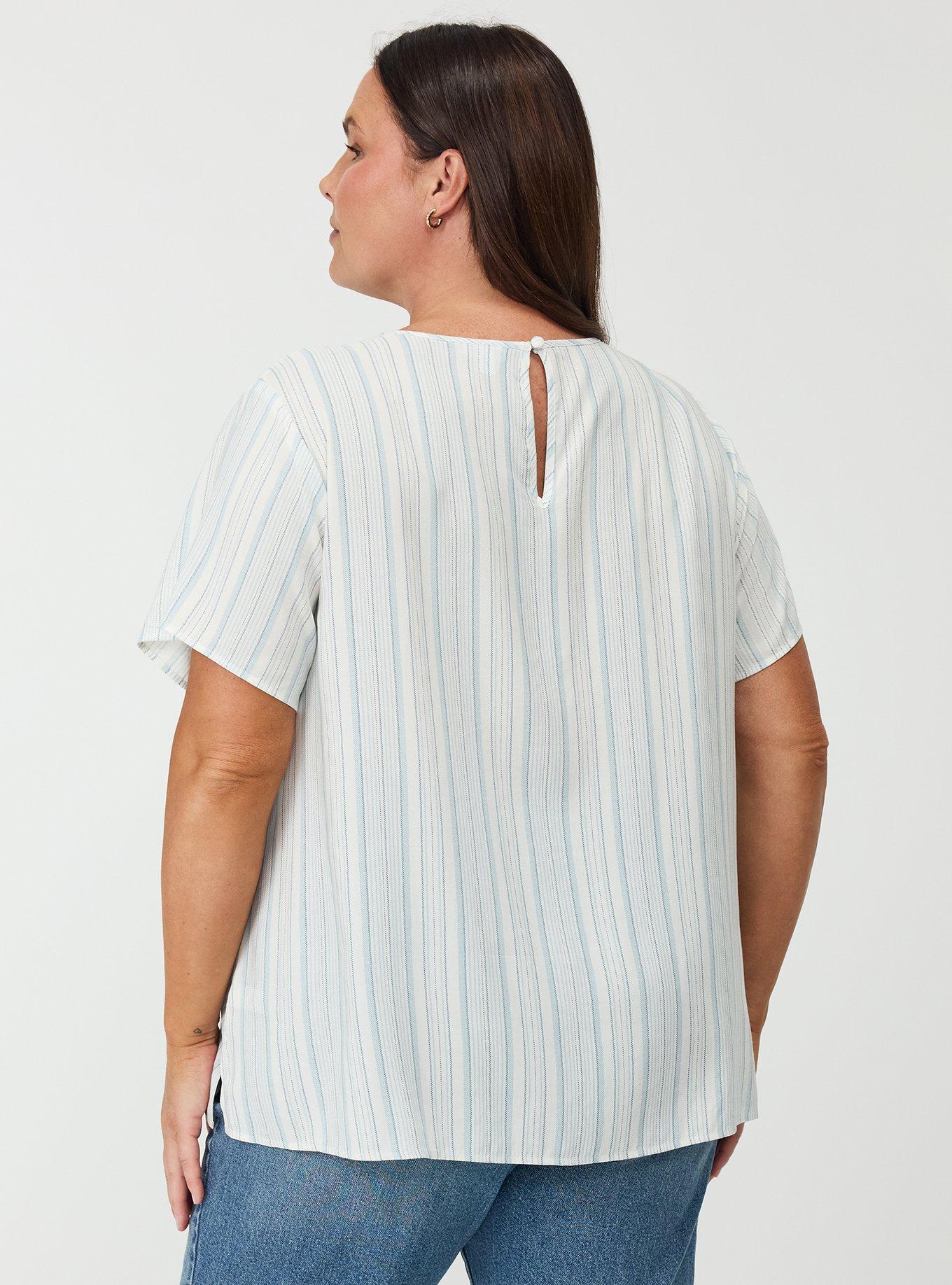 Abbey Challis Top, HEATHER STRIPE BLUE, alternate