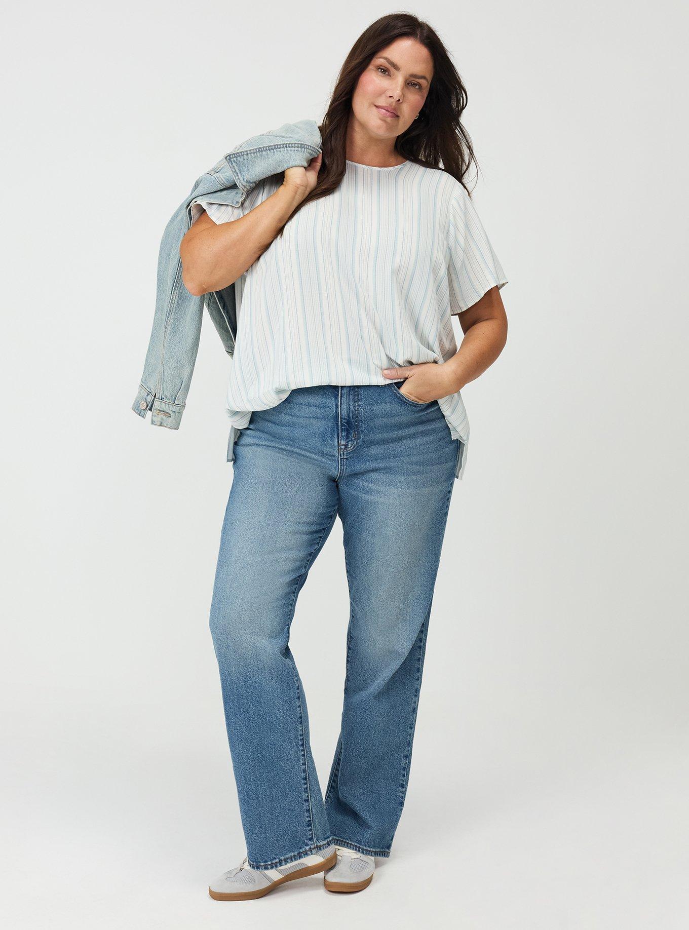 Abbey Challis Top, HEATHER STRIPE BLUE, alternate