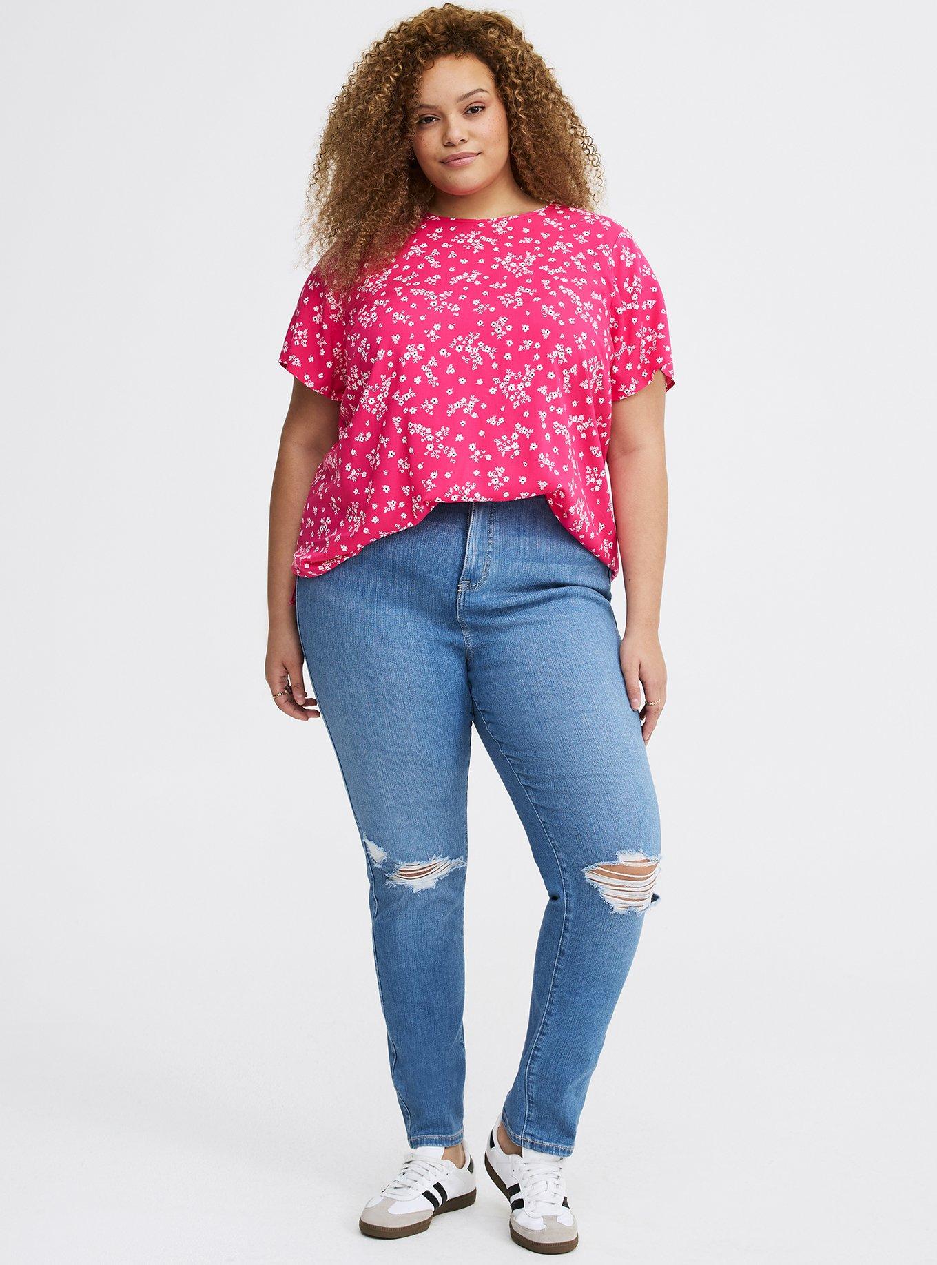 Abbey Challis Top, CLASSIC DITSY FLORAL BEETROOT PURPLE, alternate