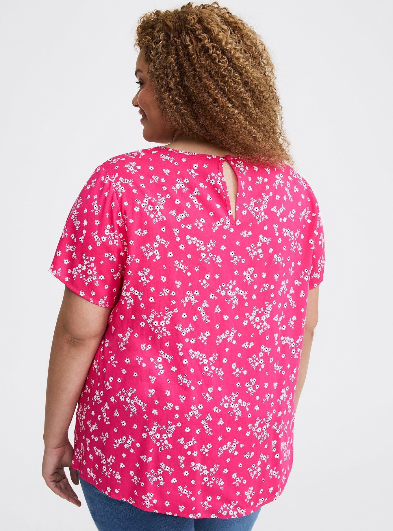 Abbey Challis Top, CLASSIC DITSY FLORAL BEETROOT PURPLE, alternate