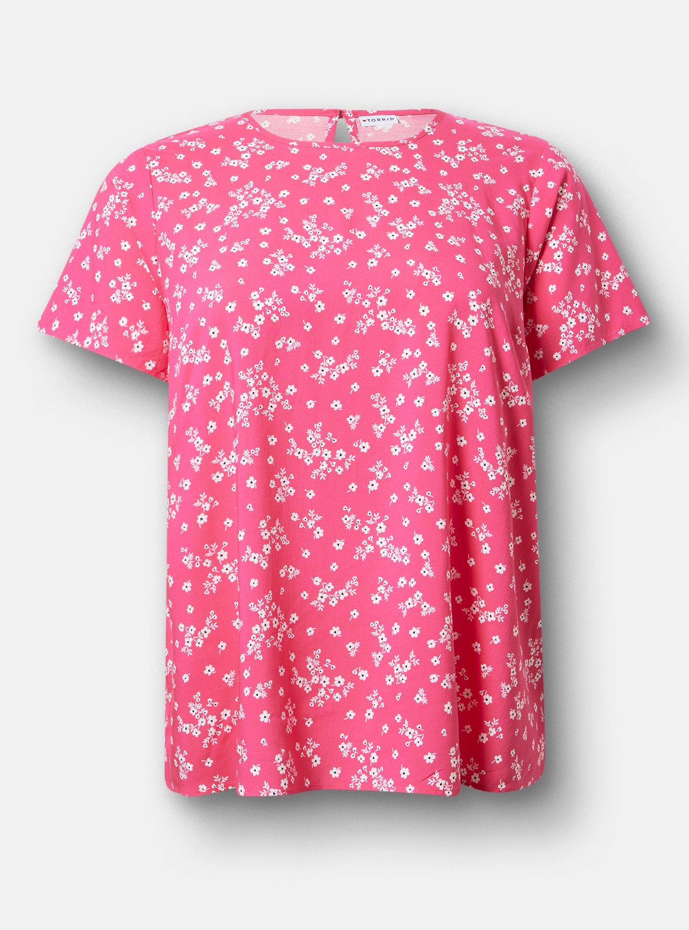 Abbey Challis Top, CLASSIC DITSY FLORAL BEETROOT PURPLE, hi-res