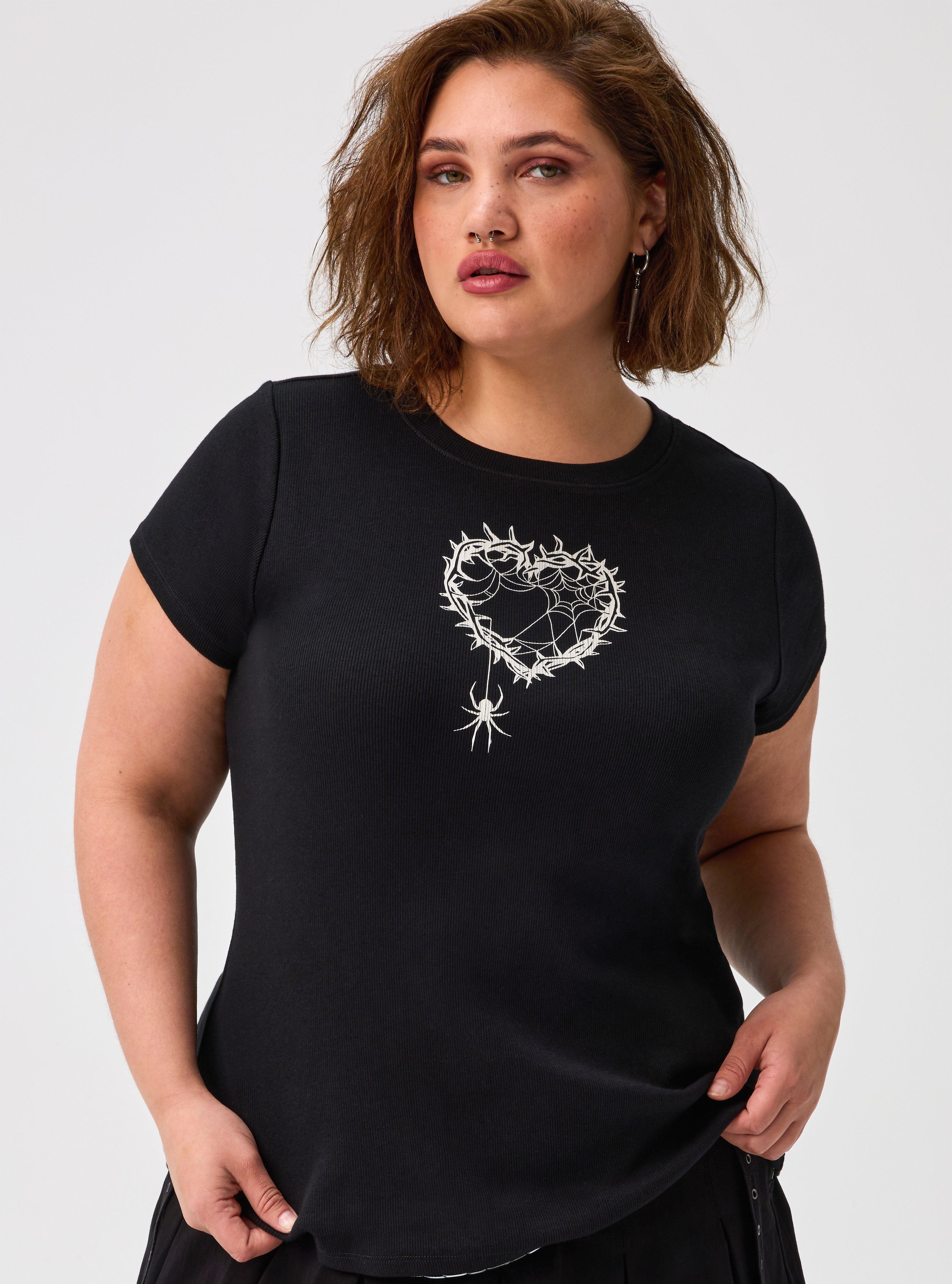 NIGHTFALL CREW NECK BABY TEE, THORNED HEART SPIDER, hi-res