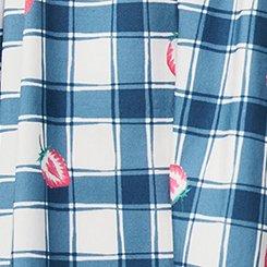 Retro Chic V-Neck Bow Dress, STRAWBABIES PLAID BLUE, swatch