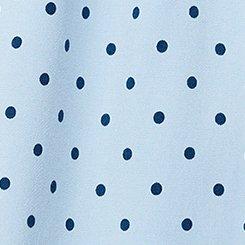 Retro Chic Flutter Sleeve Bow Neck Dress, MIDNIGHT DOTS BLUE, swatch