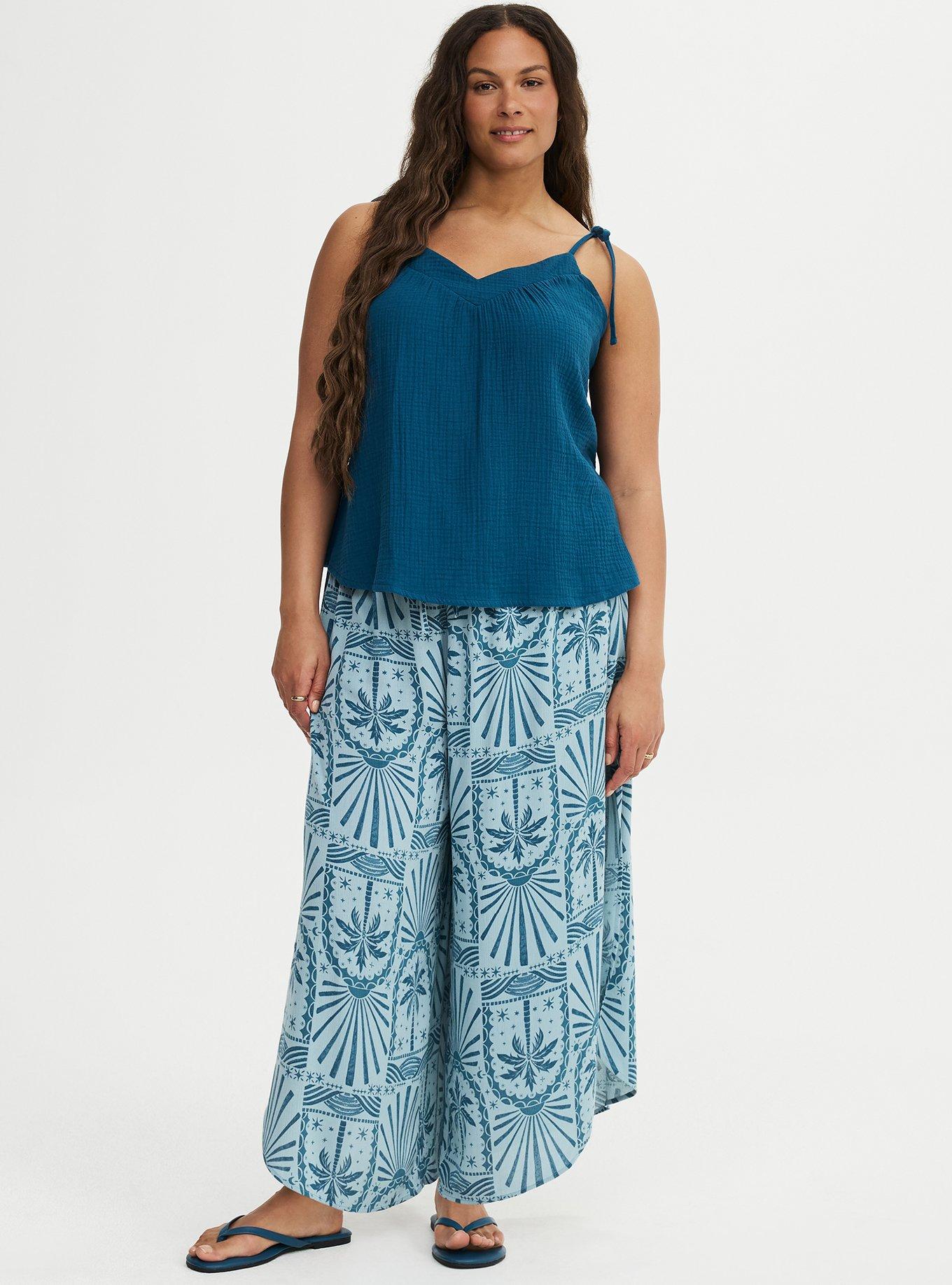 Gauze Tie Strap Cami, LEGION BLUE, alternate