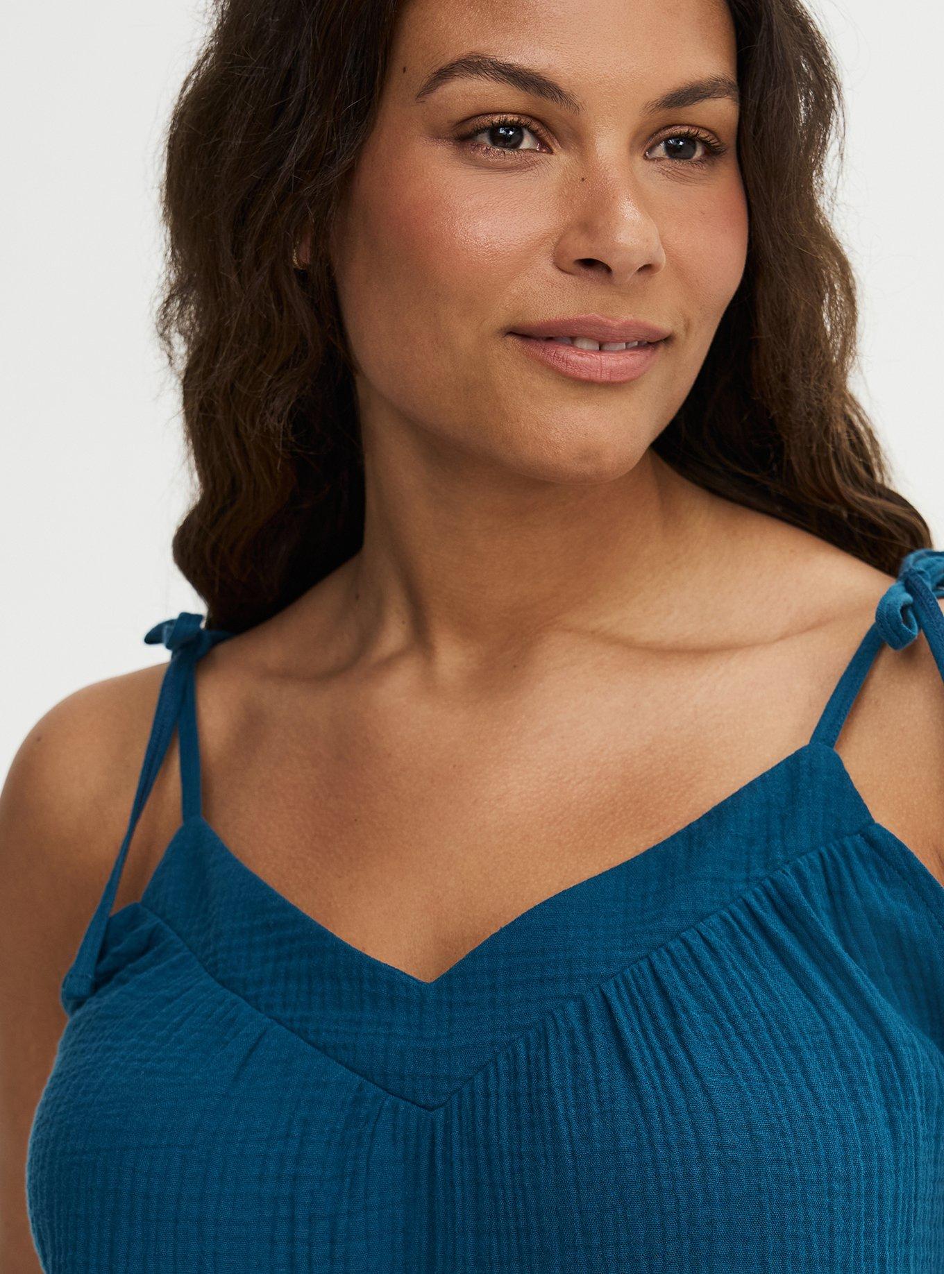 Gauze Tie Strap Cami, LEGION BLUE, alternate