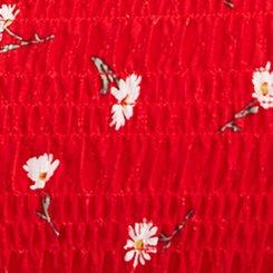 Challis Smocked Babydoll, DARA DAISIES FLORAL RED, swatch
