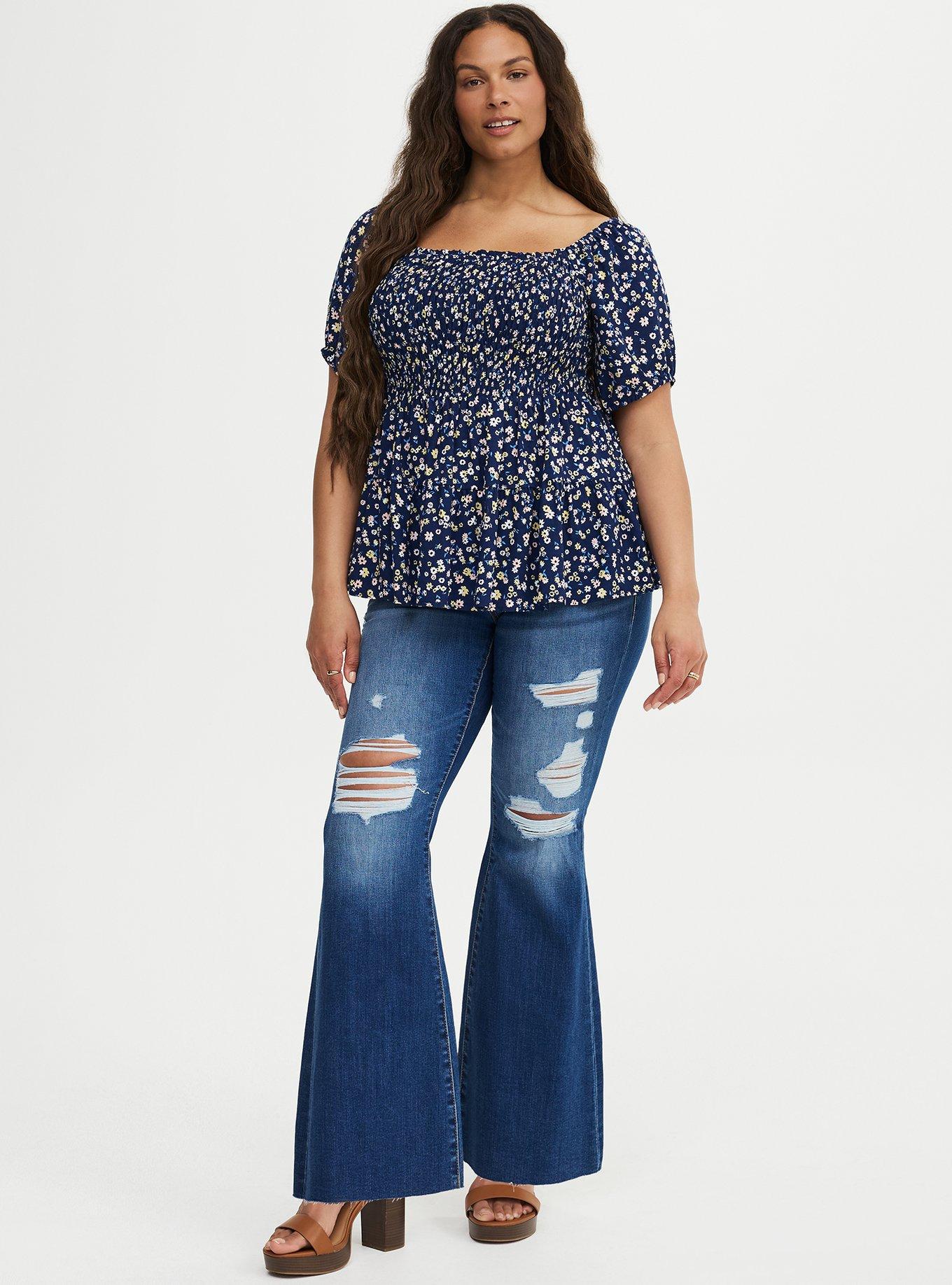 Challis Smocked Babydoll, TONIGHT FLORAL NAVY, alternate