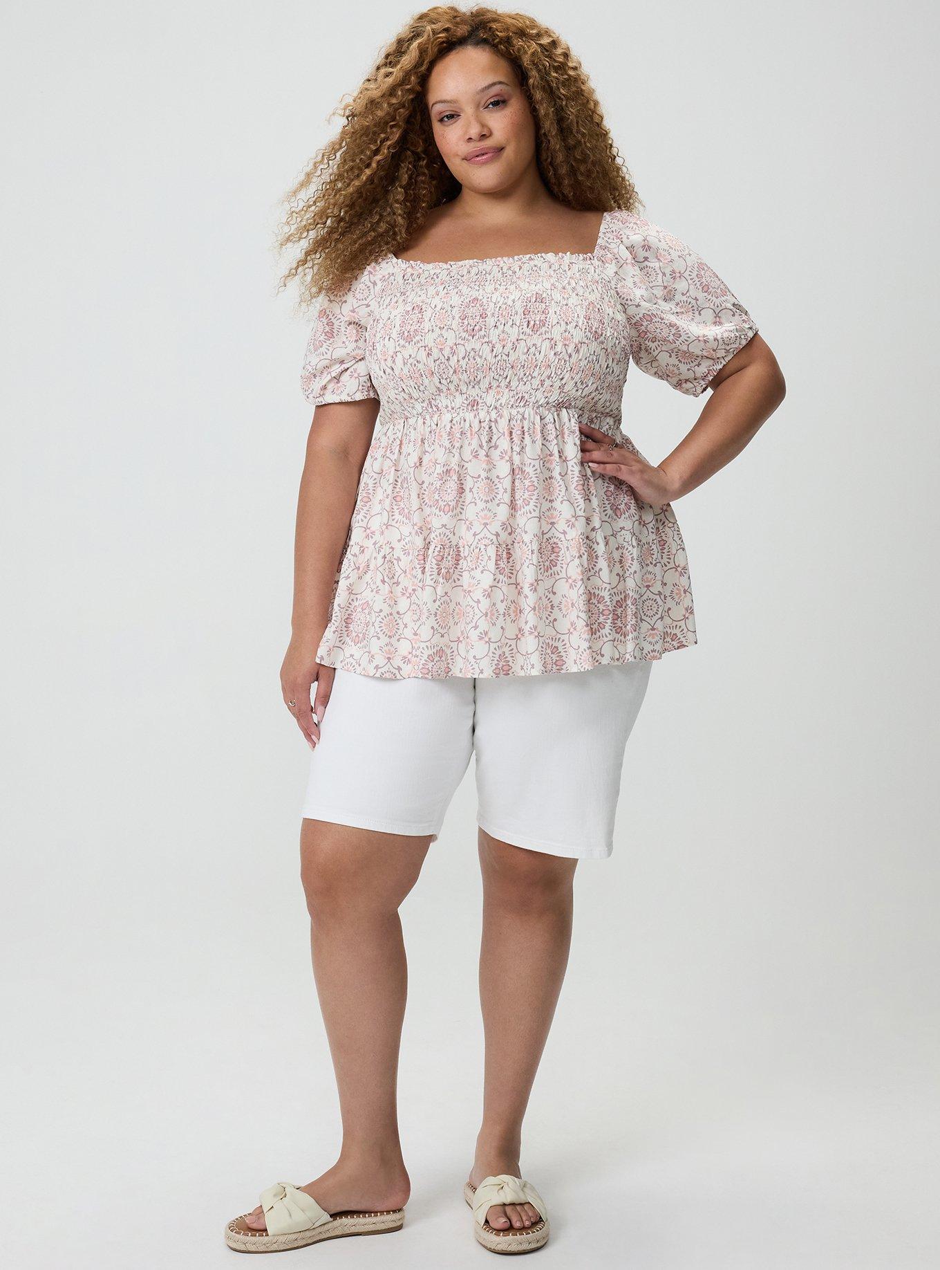 Challis Smocked Babydoll, NAVAGATION MEDALLION PINK, alternate