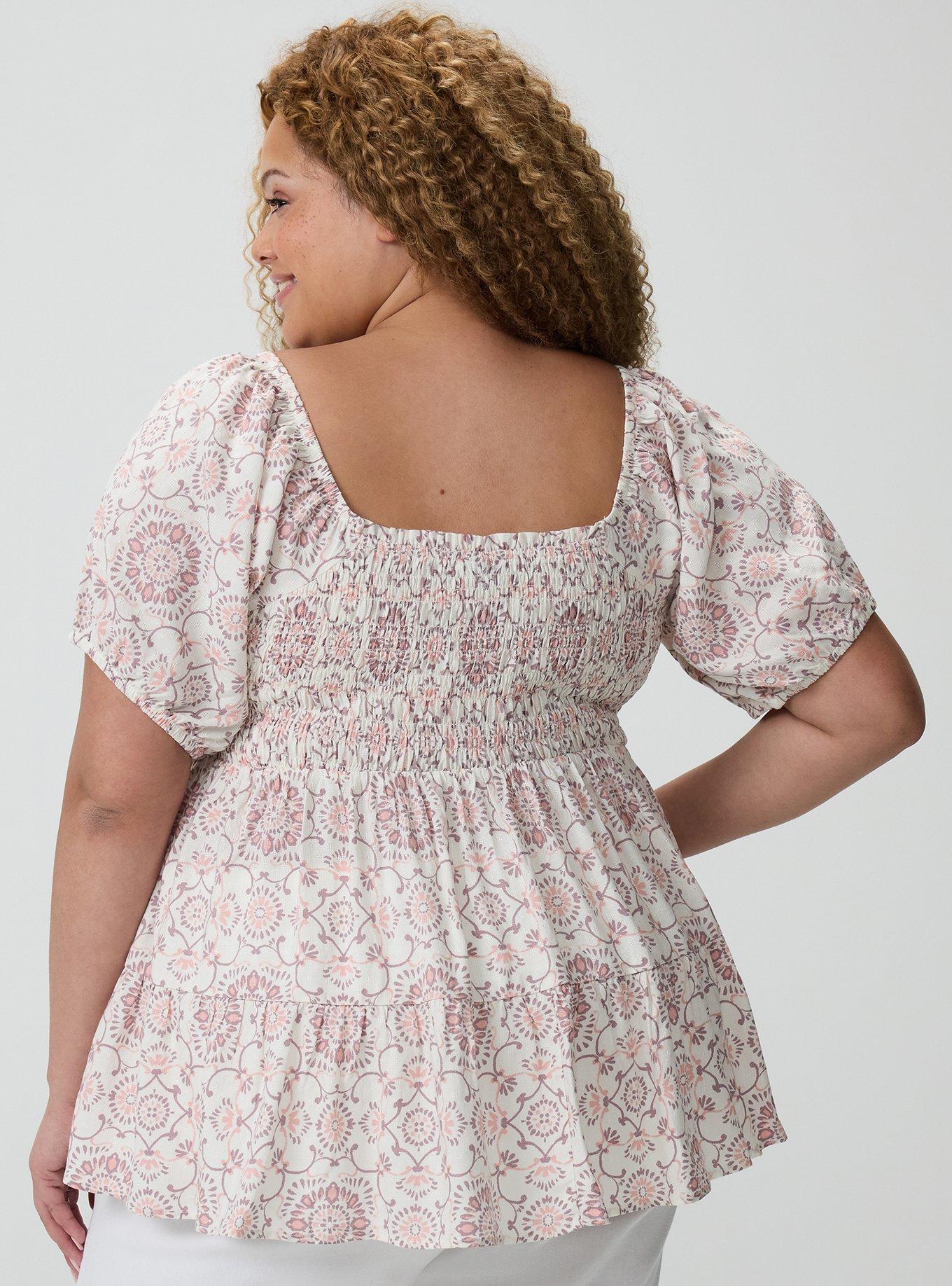 Challis Smocked Babydoll, NAVAGATION MEDALLION PINK, alternate