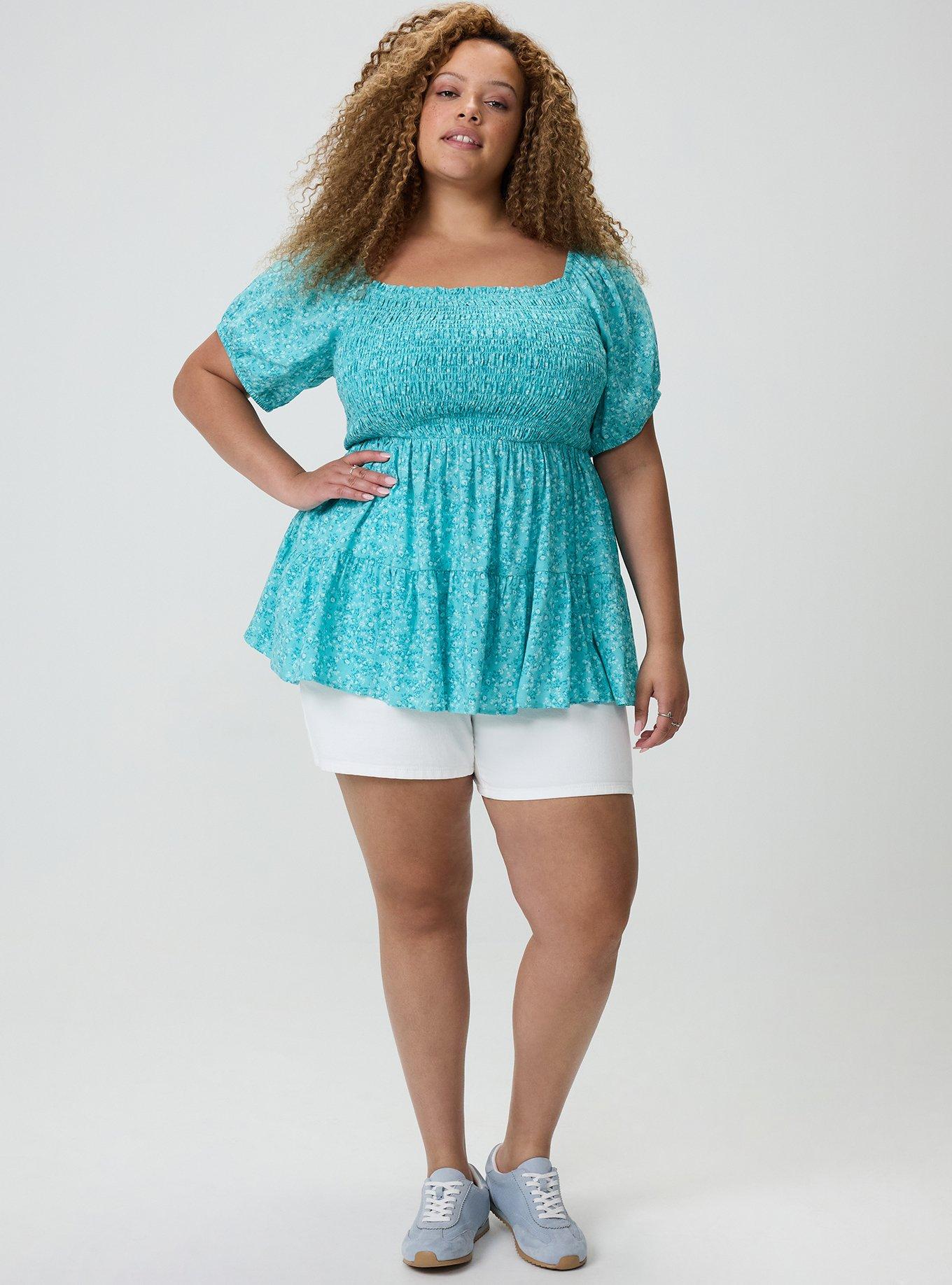 Challis Smocked Babydoll, PAINTED DITSY FLORAL BLUE, alternate