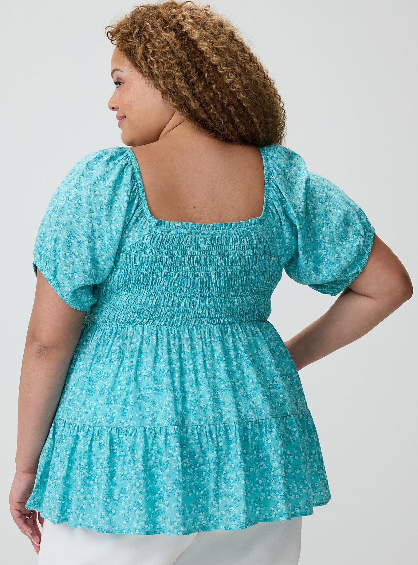 Challis Smocked Babydoll, PAINTED DITSY FLORAL BLUE, alternate