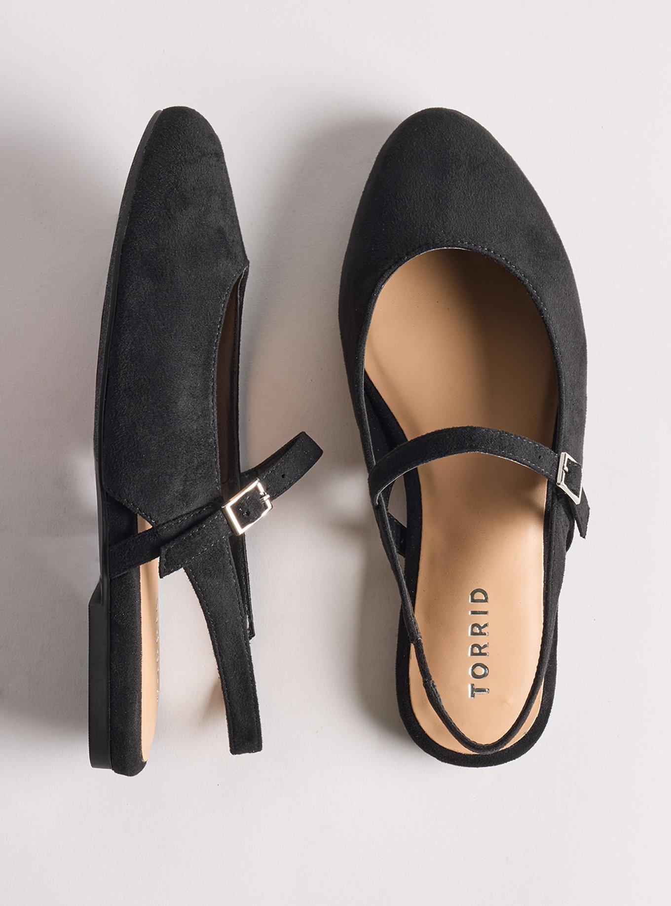 Slingback Mary Jane Flat (WW), BLACK, hi-res