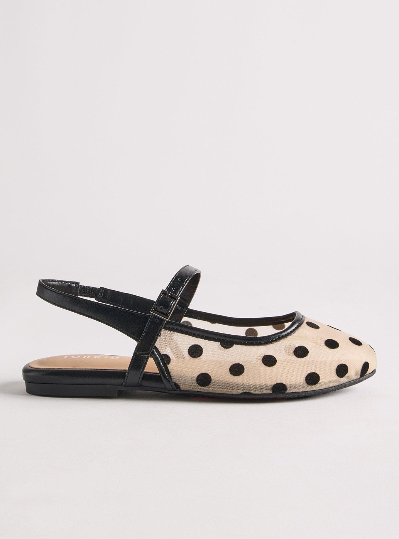 Slingback Mary Jane Flat (WW), DOT MESH, alternate