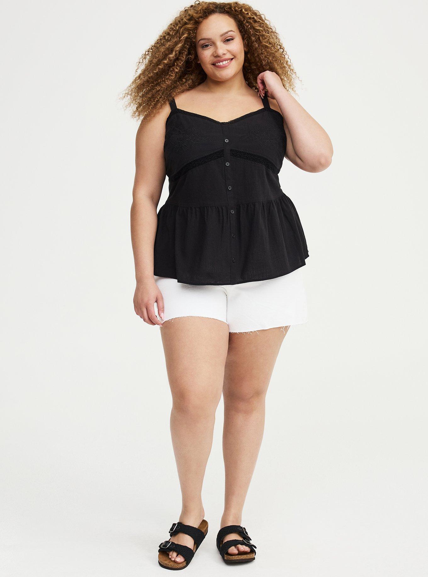 Cotton Button Front Cami, DEEP BLACK, alternate