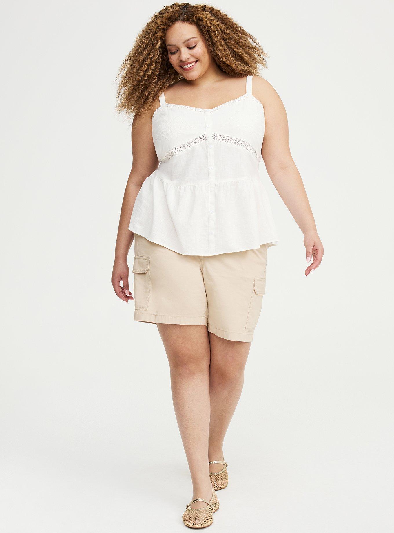 Cotton Button Front Cami, WHISPER WHITE, alternate