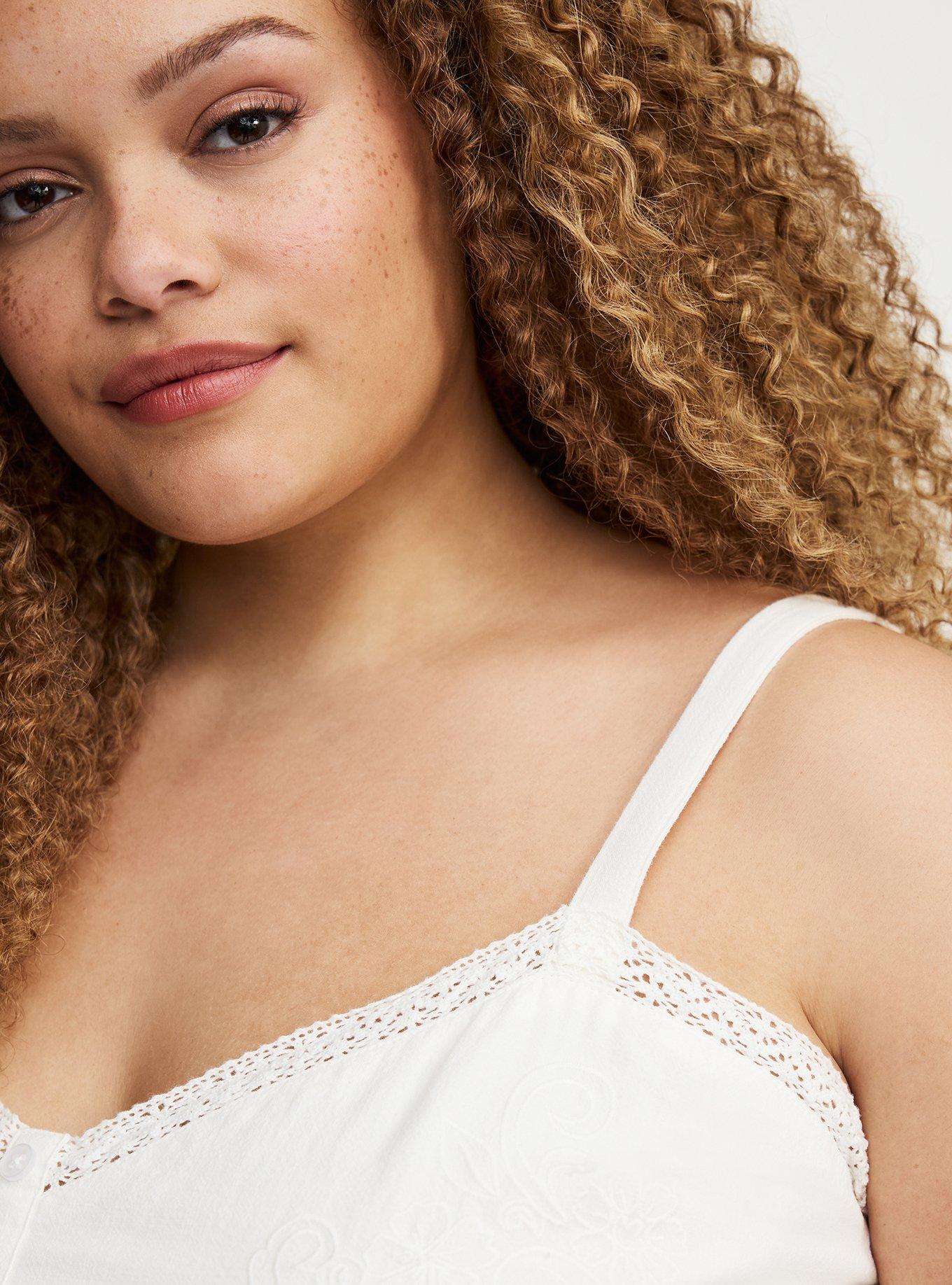 Cotton Button Front Cami, WHISPER WHITE, alternate