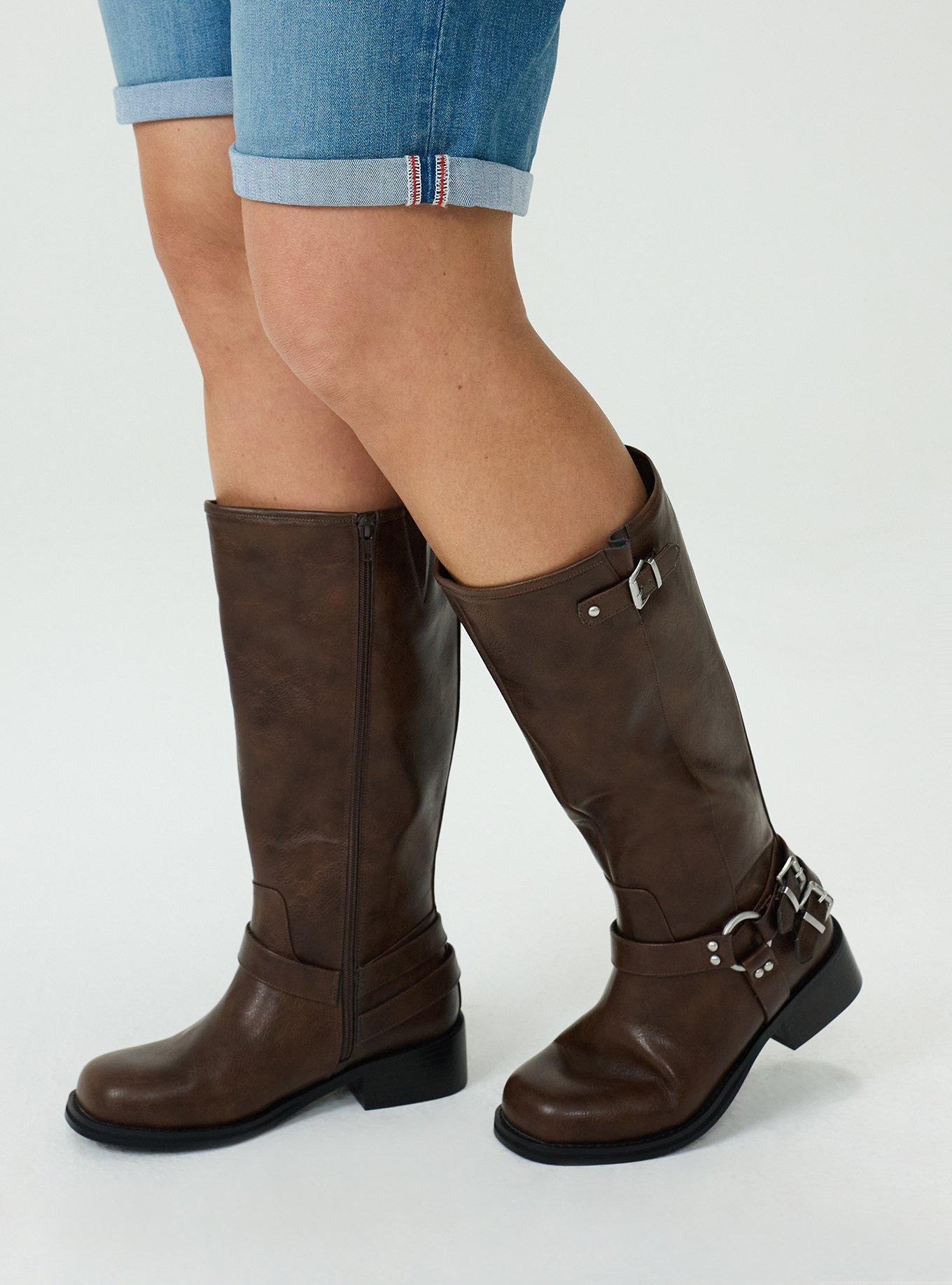 Moto Knee Boot (WW), DARK BROWN, alternate