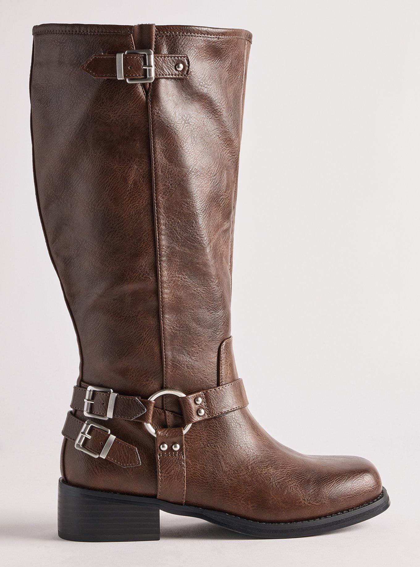 Moto Knee Boot (WW), DARK BROWN, alternate