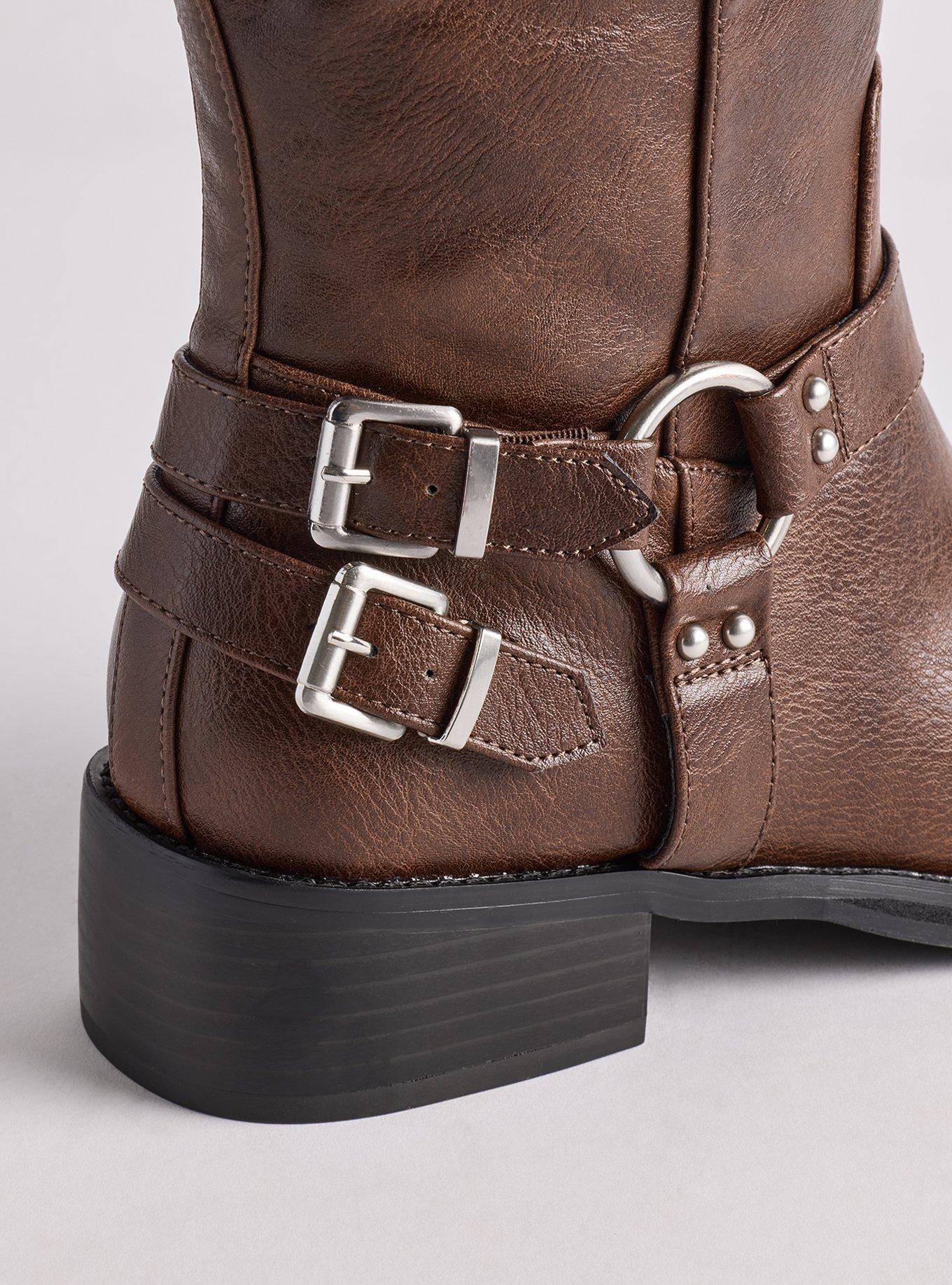 Moto Knee Boot (WW), DARK BROWN, alternate