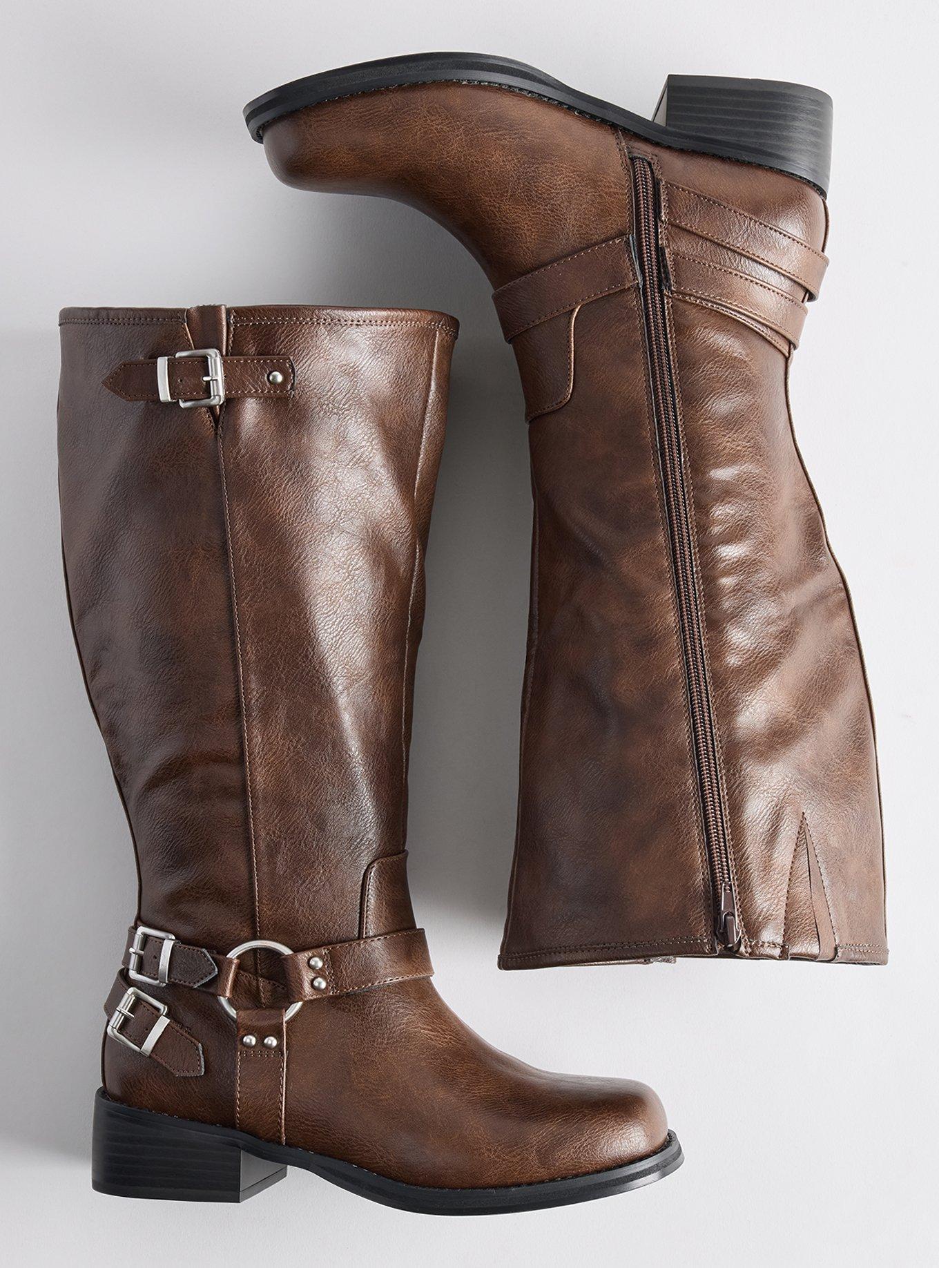 Moto Knee Boot (WW), DARK BROWN, hi-res