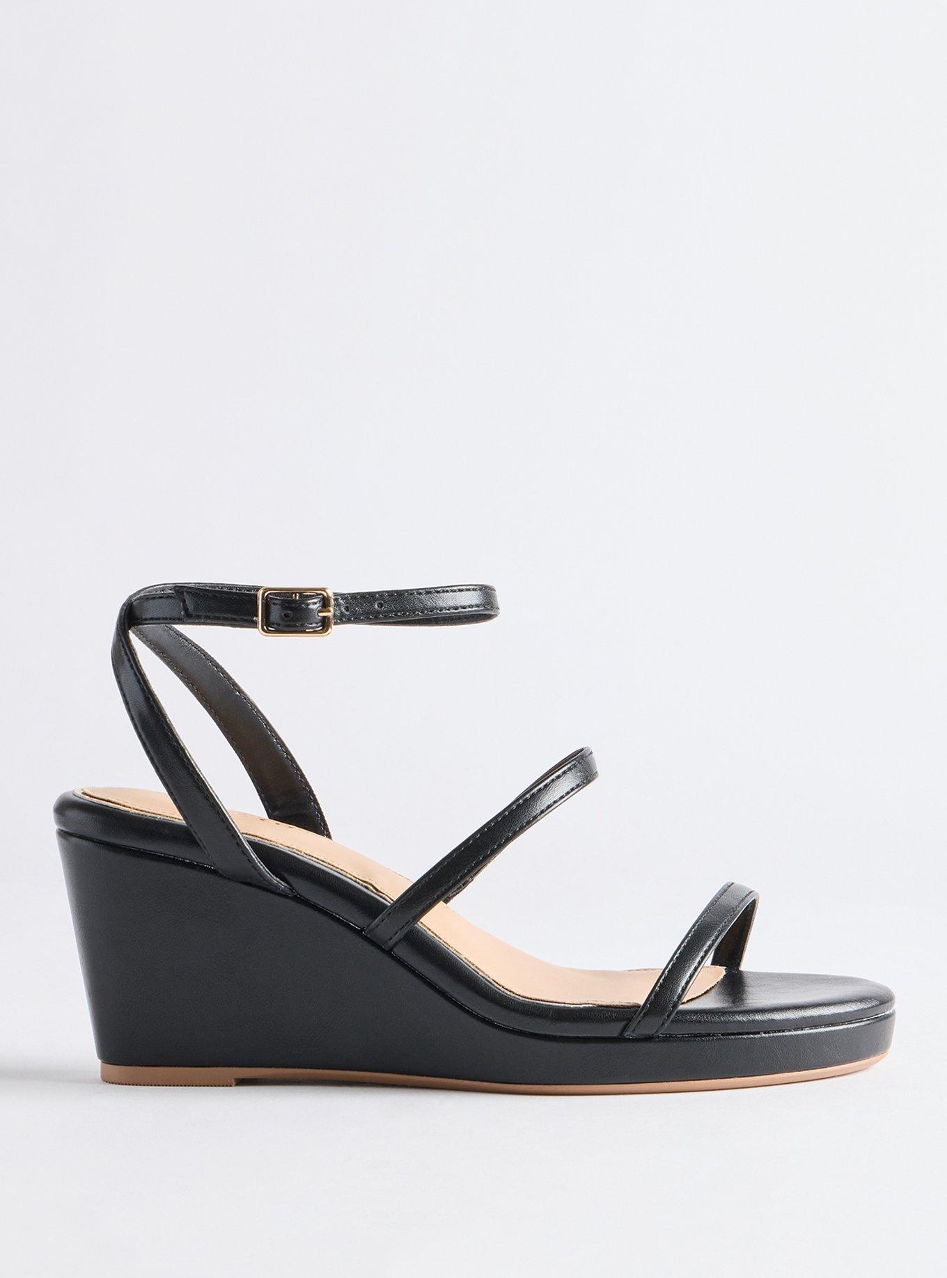 Triple Strap Wedge (WW), BLACK, alternate
