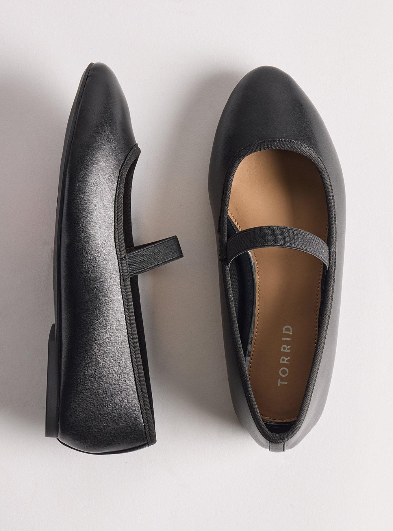 Elastic Ballet Flat (WW), BLACK, hi-res