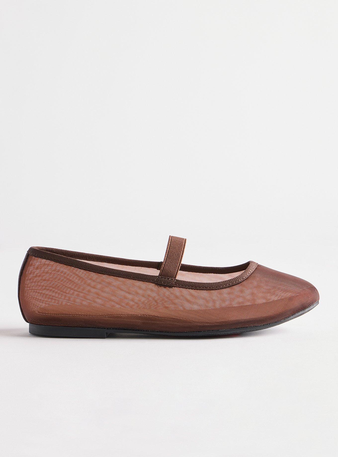 Elastic Ballet Flat (WW), BROWN MESH, alternate