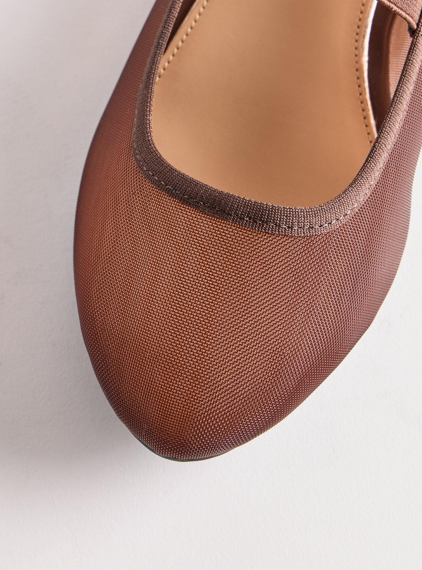 Elastic Ballet Flat (WW), BROWN MESH, alternate