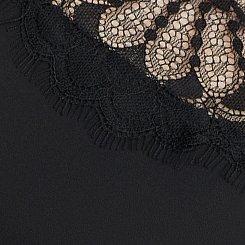 Abbey Georgette Lace Trim Blouse, DEEP BLACK, swatch