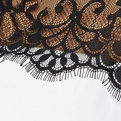 Abbey Georgette Lace Trim Blouse, WHISPER WHITE, swatch