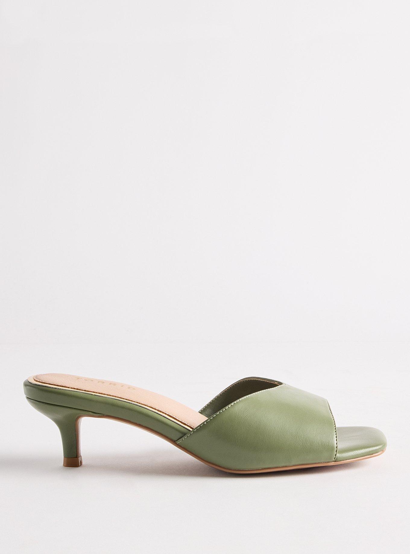 Kitten Heel Mule (WW), OLIVE, alternate