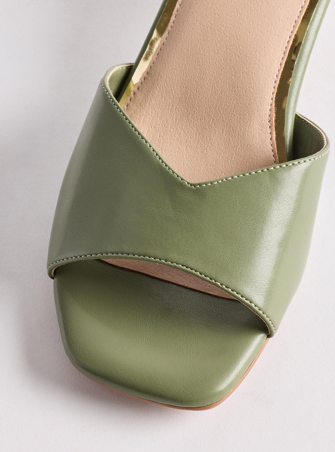 Kitten Heel Mule (WW), OLIVE, alternate
