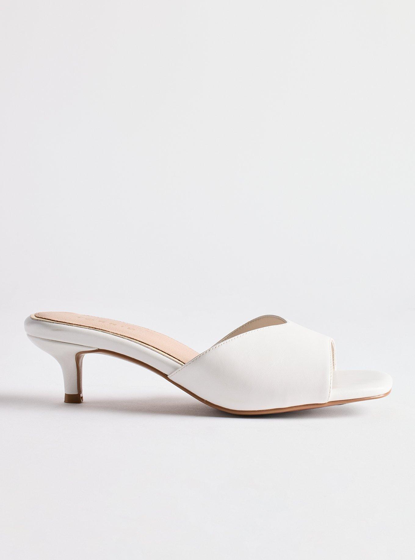 Kitten Heel Mule (WW), WHITE, alternate