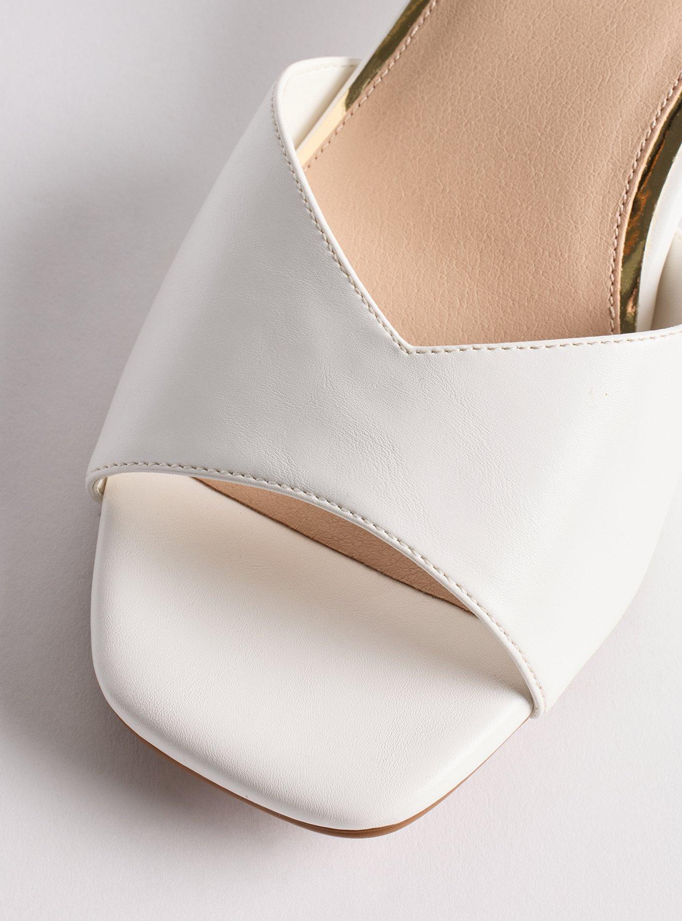 Kitten Heel Mule (WW), WHITE, alternate